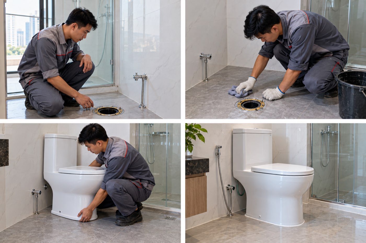 Lắp bồn cầu tại TP.HCM: Cân chỉnh chắc chắn, chống rò và mùi hôi